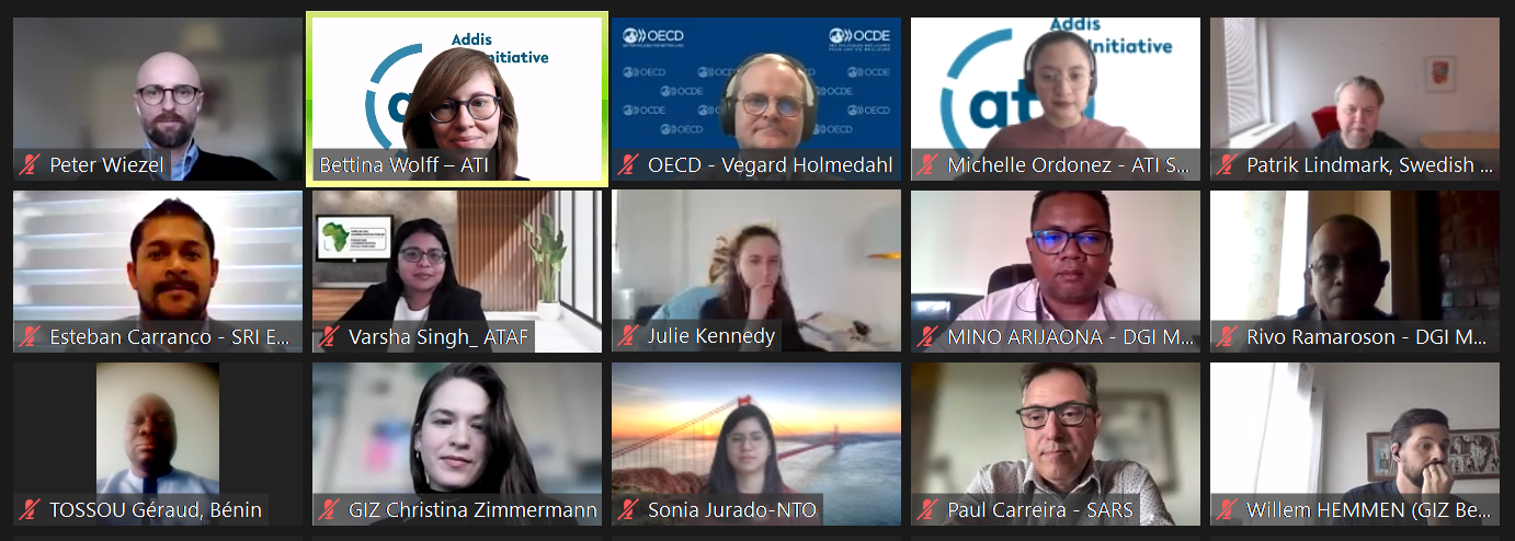 Screenshot taken during the second workshop of the ATI & OECD FTA series, held in March 2023